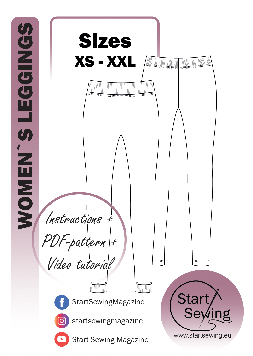 Women's leggings PDF sewing pattern