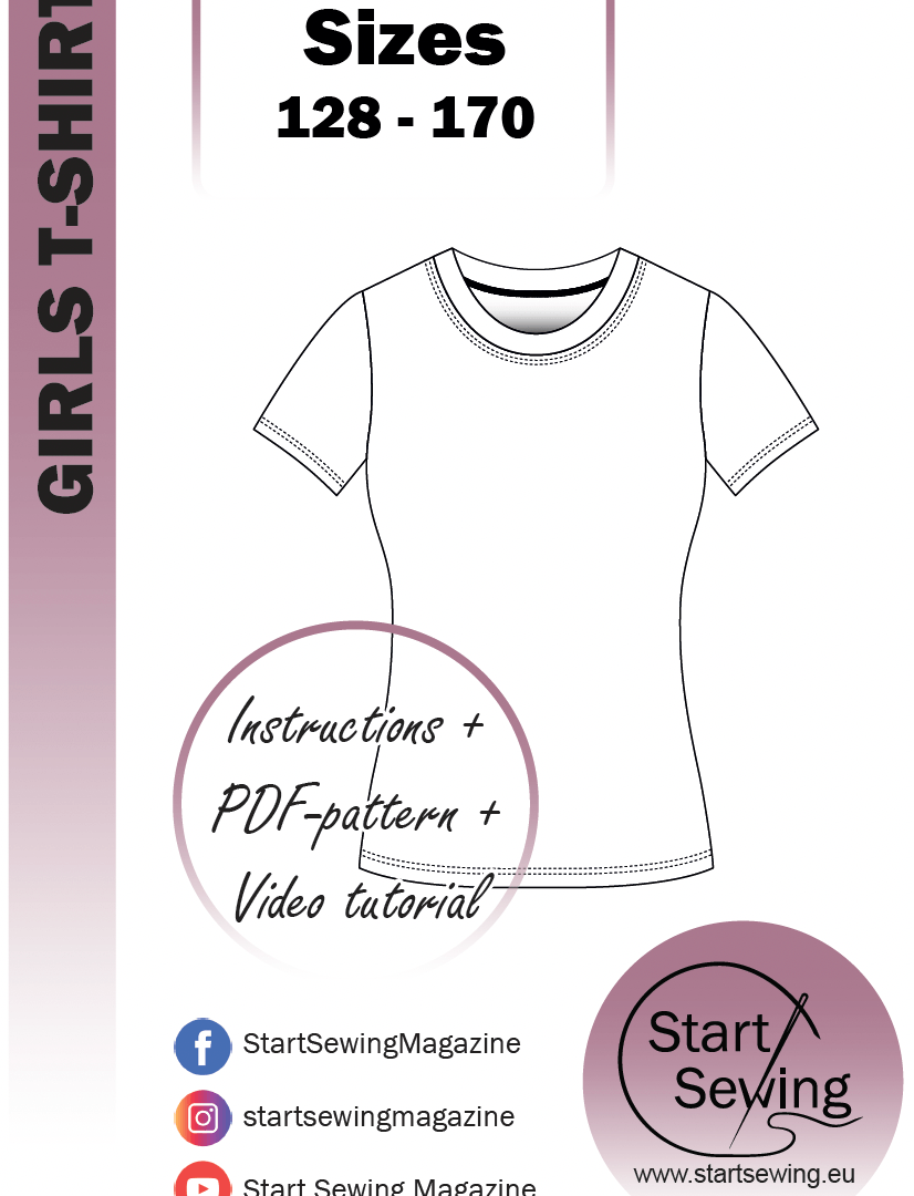 Girl's T-shirt PDF sewing pattern