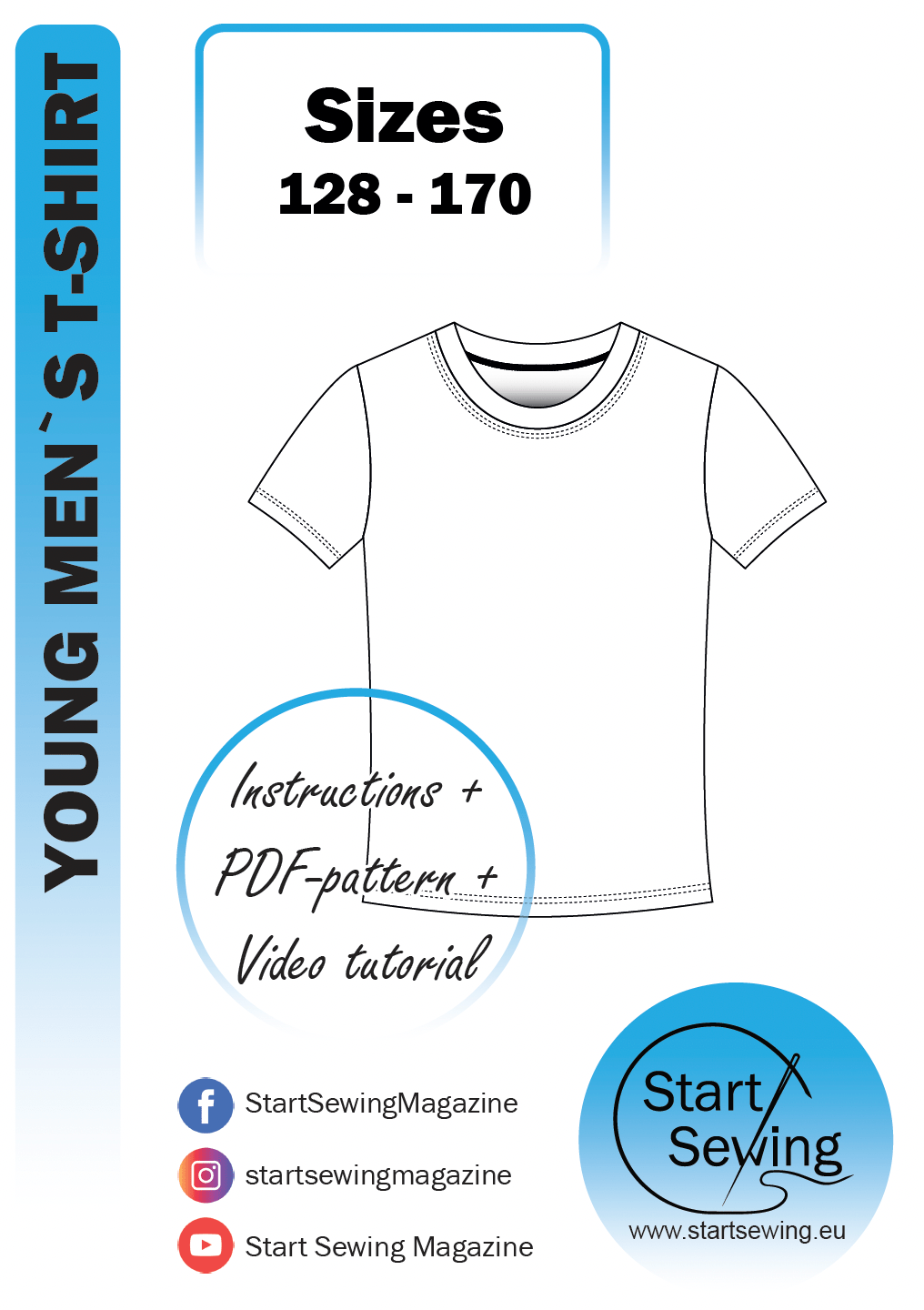 Young men's T-shirt PDF sewing pattern