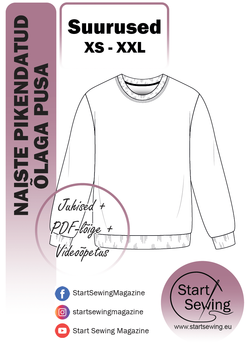 Women's sweatshirt PDF sewing pattern