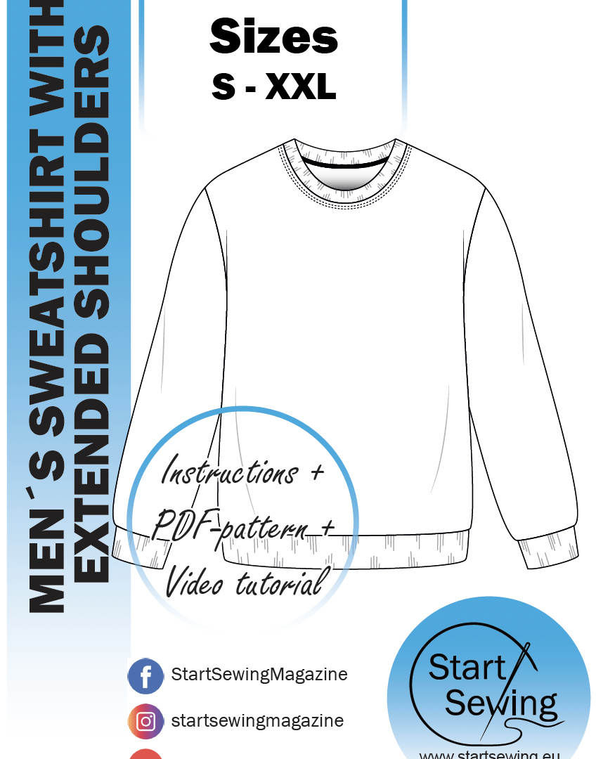 Men's sweatshirt PDF sewing pattern S-XXL