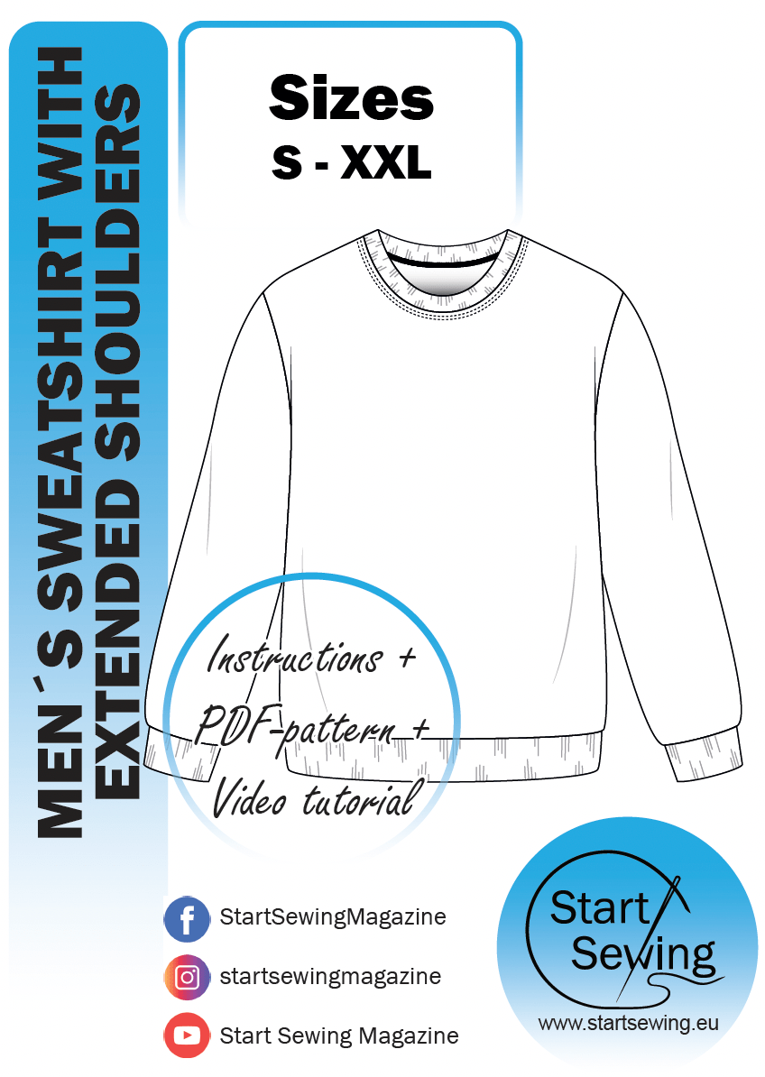 Men's sweatshirt PDF sewing pattern S-XXL