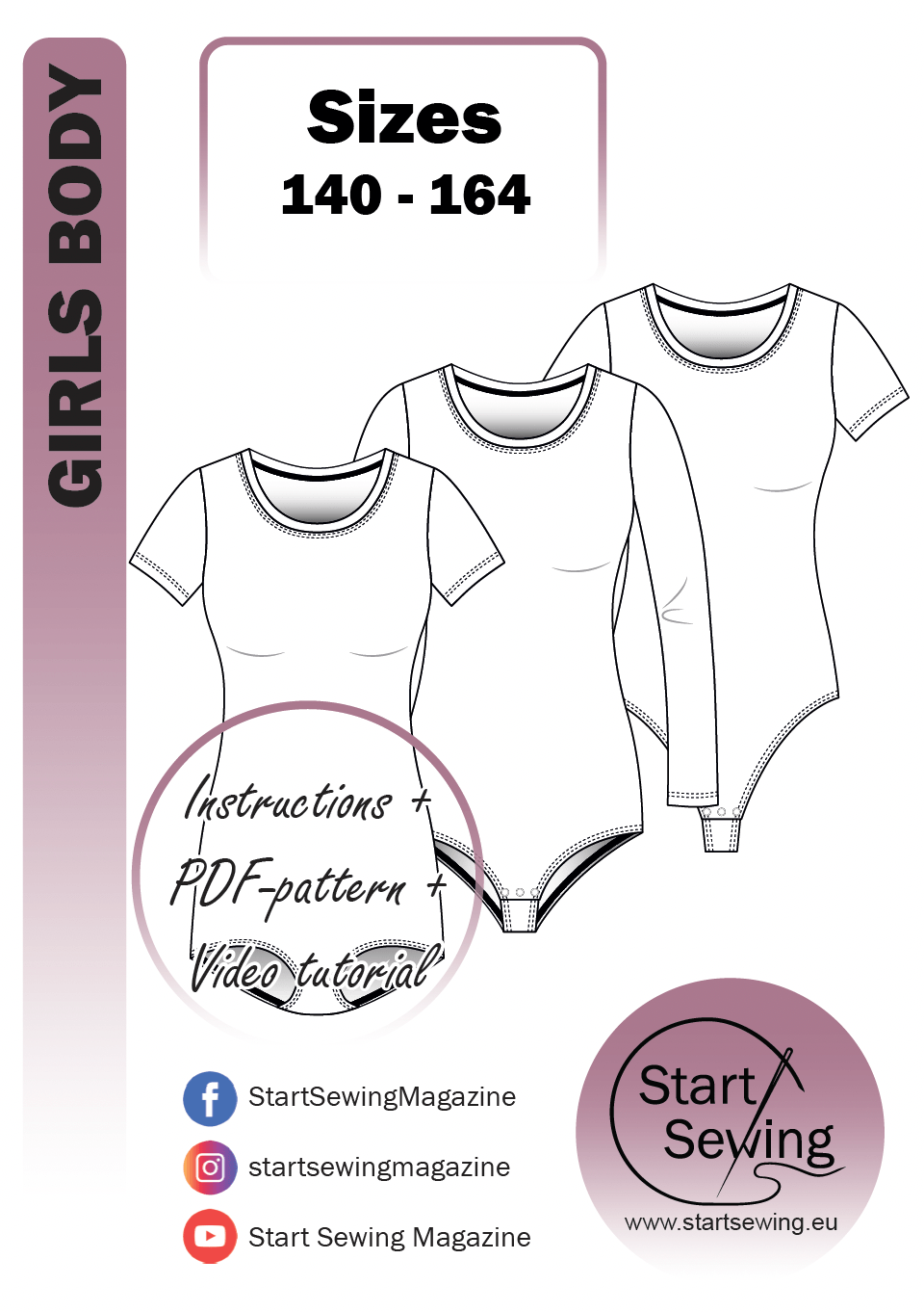 Girls body PDF sewing pattern