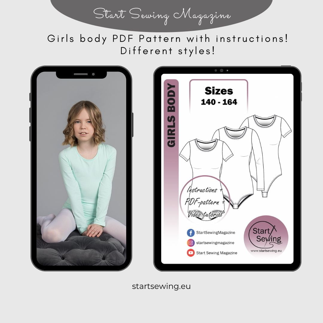 Girls bodysuit sewing pattern (PDF)